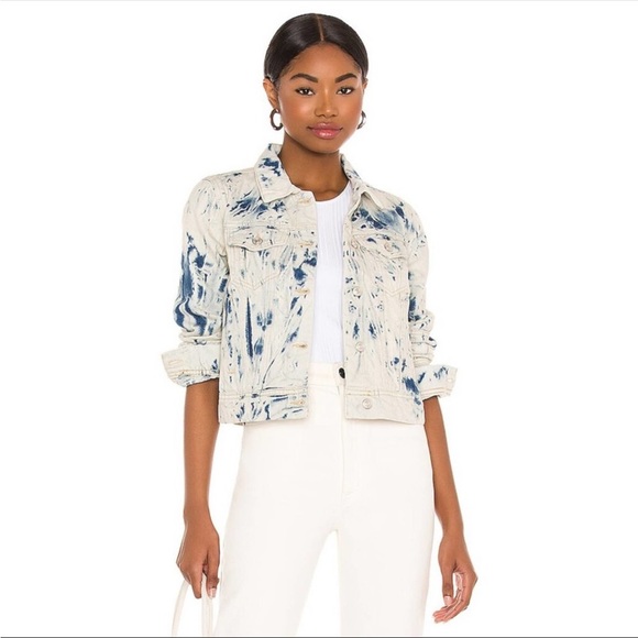 NWT Free People Rumors Denim Jacket Jones Tie Dye Blue Small OB809197 Festival - Picture 3 of 9